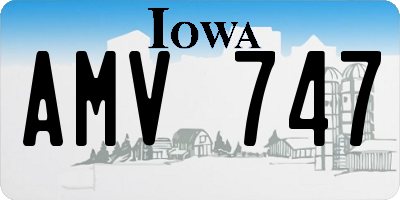 IA license plate AMV747