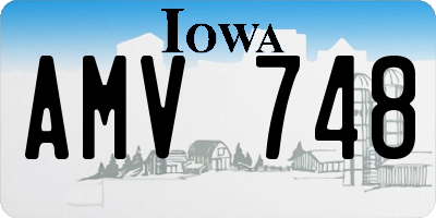 IA license plate AMV748