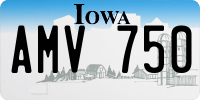 IA license plate AMV750