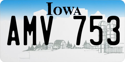IA license plate AMV753