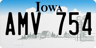IA license plate AMV754