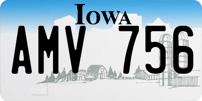 IA license plate AMV756
