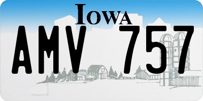 IA license plate AMV757