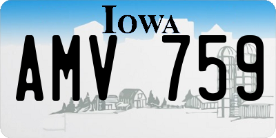 IA license plate AMV759