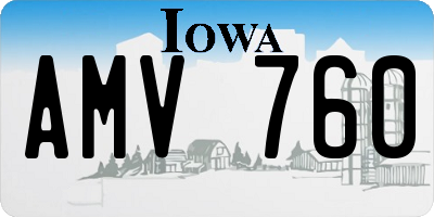 IA license plate AMV760