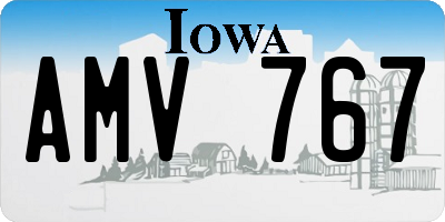 IA license plate AMV767
