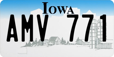 IA license plate AMV771