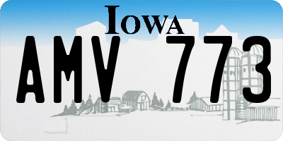 IA license plate AMV773