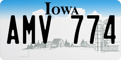 IA license plate AMV774