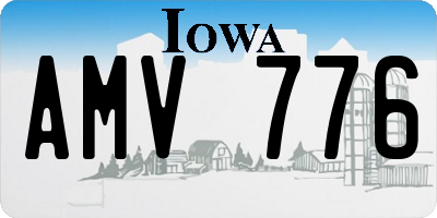 IA license plate AMV776