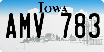 IA license plate AMV783