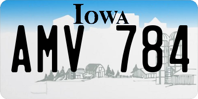 IA license plate AMV784