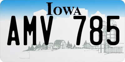 IA license plate AMV785