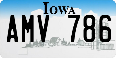IA license plate AMV786