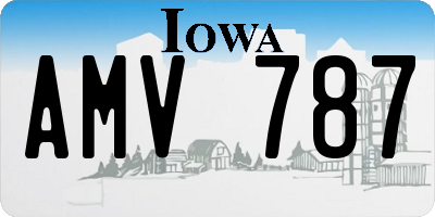 IA license plate AMV787