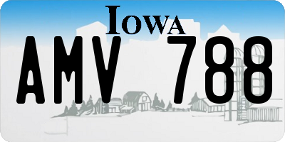 IA license plate AMV788