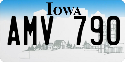 IA license plate AMV790