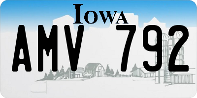 IA license plate AMV792