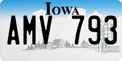 IA license plate AMV793
