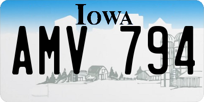 IA license plate AMV794
