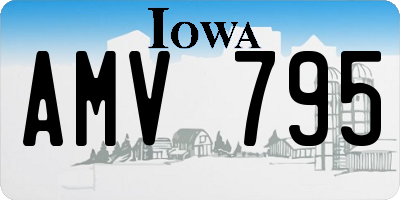 IA license plate AMV795