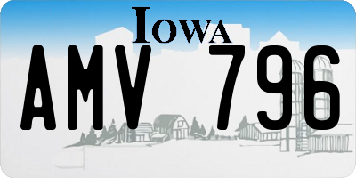 IA license plate AMV796