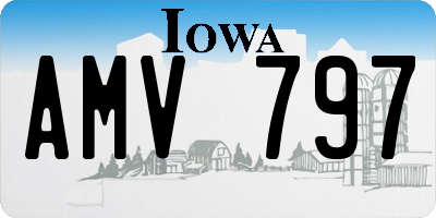 IA license plate AMV797