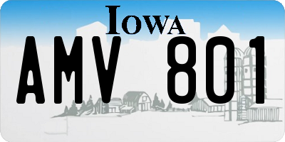 IA license plate AMV801