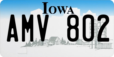 IA license plate AMV802