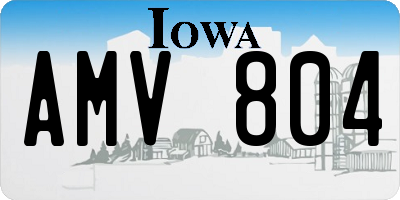 IA license plate AMV804