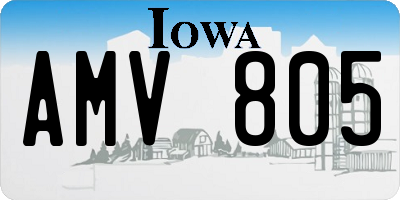 IA license plate AMV805