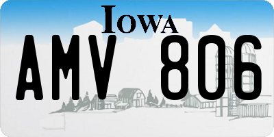 IA license plate AMV806