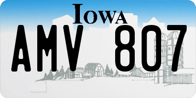 IA license plate AMV807