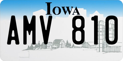 IA license plate AMV810