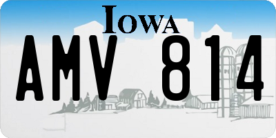 IA license plate AMV814