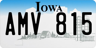 IA license plate AMV815