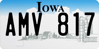 IA license plate AMV817