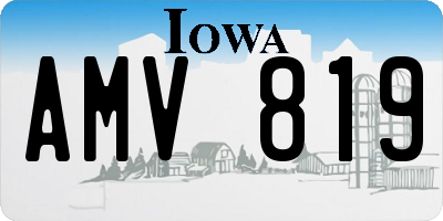 IA license plate AMV819