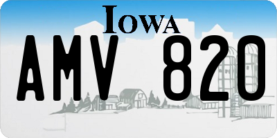 IA license plate AMV820