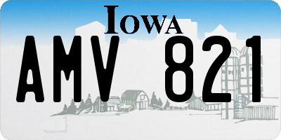 IA license plate AMV821