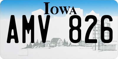 IA license plate AMV826