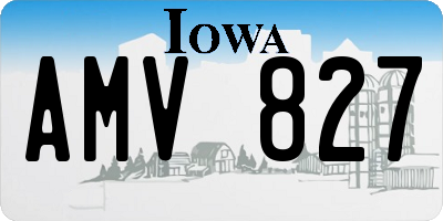 IA license plate AMV827