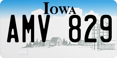 IA license plate AMV829