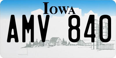 IA license plate AMV840