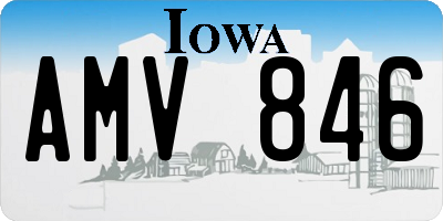 IA license plate AMV846