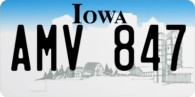 IA license plate AMV847