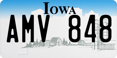 IA license plate AMV848