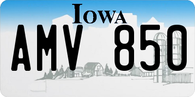 IA license plate AMV850