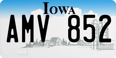 IA license plate AMV852