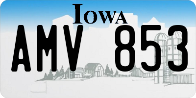 IA license plate AMV853